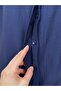 Strawberry Shoulder Gathered Hidden Placket Balloon Sleeve Shirt-Na769 Navy Blue - 4