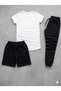 T-Shirt Sweatpants Shorts 3-Piece Combination Chicago Bulls Printed Women's / Men's Unisex Model - 2