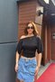 Women's Pool Collar Soft Textured Summer Blouse with Belly-Embracing Body Highlighting the Waistline - 2