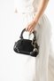 Iso Model Heart Charmli Black Women's Hand and Shoulder Bag