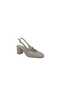 Egestyle 901 Women's Cream Closed Toe Open Back Low Heel Shoes - 2