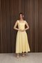 Square Collar Side Zipper Detailed Princess Dress Yellow - 2