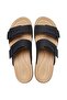 Brooklyn Buckle Matte Wrap Low Wedge Women's Slippers 212408-0Ri Black/Cashew - 3