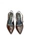 Women's Stiletto Brown Patent Leather Pointed Toe Medium Heel Stone Buckle New Season F6180 - 5