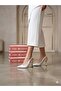 Women's Galvanized Heeled Shoes with Open Back and Side Buckle Model, New Season Heel Height 7.5cm - 2