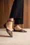 Nelly Brown Patterned Satin Bead Detailed Flat Sole Women's Ballerinas - 2