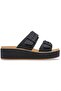 Brooklyn Buckle Matte Wrap Low Wedge Women's Slippers 212408-0Ri Black/Cashew