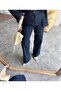 Dark Navy Blue Tie-Dye Denim Set Ovarize Jacket and High-Waisted Trousers - 4