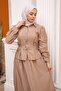 Mink Belted Buttoned Shirt and Skirt Set - 4