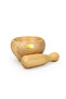 Wooden Mortar and Pestle Rubberwood Spice Grinder Set 15cm – Manual Herb Crusher for Garlic - 2
