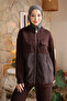 Brown Paneled Modal Suit with Tunic Trousers - 2