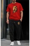 T-Shirt Sweatshirt 2-Piece Combination Lion Printed Sweatproof Women'S/Men's Unisex Model