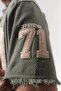 System 71 Fringed and Patch Detailed Crew Neck Oversize T-Shirt - 5