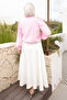 Pink Elastic Sleeve Shirt with Tie at the Waist - 3