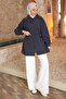 Anthracite Piping Detailed Modal Woven Shirt with Rope Ties - 2