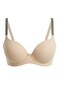 Women's Skin Color Stone Strap Half Support Push up Bra - 2