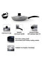 Non Stick Fry Pan with Glass Lid 28cm, Grey Aluminium Cooking Pan, Induction&Gas Compatible - 5
