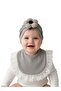 Floral Grey Baby Bib and Hat Set
