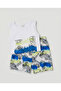 White Crew Neck Boys' Tank Top and Swim Shorts - 3