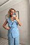 Waist-Tied Lined Vest and Trousers Set - 4