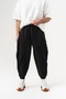 Reverse Stitch Detailed Pleated Shalwar with Elastic Waist and Cuffs - 2