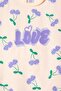 Lilac Cherry Patterned Love Written T-Shirt and Shorts Set for Girls 23898 - 5