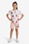 Salmon Fruit Patterned T-Shirt and Shorts Summer Set for Girls 23963 - 2