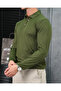 Slimfit Molded Cotton Lycra Button Detailed Knitwear Sweater - 5
