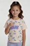 Lilac Cherry Patterned Love Written T-Shirt and Shorts Set for Girls 23898 - 2