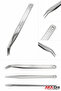 Twe-7 Curved Tip Tweezers Set of 4 Stainless Steel Overlock Tweezers for Thread Removal, Epoxy and Modeling - 3