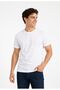 Men's White 95% Cotton Slim Fit Crew Neck Basic T-Shirt - 5
