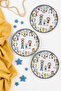 Cute Family Patterned (6 Pieces, 20 cm) Cake, Dessert & Breakfast Plate Set |   Colorful Children's Plate Set - 3