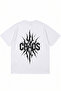 Chaos Printed White Oversize Crew Neck T-Shirt
