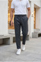 Men's Boyfriend Style Pleated Double-Legged Smoked Fabric Trousers Mz-1054 - 3