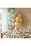 Macaron Green Pink Yellow Balloon Set 20 Pieces Pastel Party Birthday Decoration - 2