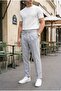 Men's Boyfriend Style Pleated Double-Leg Gray Fabric Trousers Mz-1022