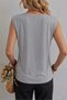 Smiling Face Heart Printed Women's Oversize Sleeveless T-Shirt - 2