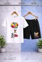 Kids' Cat Mouse Tm Jry Balloon Printed Crew Neck T-Shirt - Shorts Set