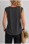 Leafy Flower Printed Women's Oversize Sleeveless T-Shirt - 2