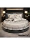 100% Cotton Satin 4 Piece Single Round Duvet Cover Set