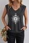 Sun and Moons Printed Women's Oversized Sleeveless T-Shirt