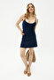 Ufrenda women's soft and flexible fabric backless strap mini navy dress