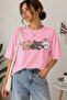 Hello Cat Printed Unisex Oversize T-Shirt – Cotton Crew Neck Casual T-Shirt