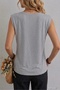 Smile Heart Printed Women's Oversize Sleeveless T-Shirt - 2