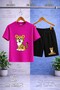 Children's Sinser Kaplan Sitting Printed Crew Neck T-Shirt - Shorts Set
