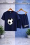 Kids' Football Ball Graft Printed Crew Neck T-Shirt - Shorts Set