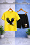 Children's Eagle Colorful Attack Printed Crew Neck T-Shirt - Shorts Set
