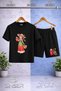 Kids' Girls Watermelon Combination Printed Crew Neck T-Shirt - Shorts Set