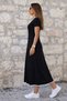 New Season Women's Short-Sleeved Round-Neck Colorful Flared Midi Viscose Dress - 2