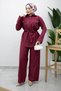 Double Pocket Gathered Waist Double Suit Set Tsd260202 Fuchsia
